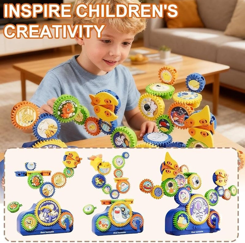 Space Educational STEM Building Blocks Electric Gear Playset Construction Toy Gift - Image 2